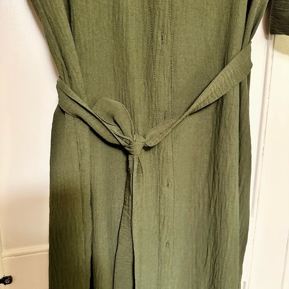 Army green maxi dress medium m by max studio button up front - Picture 4 of 7